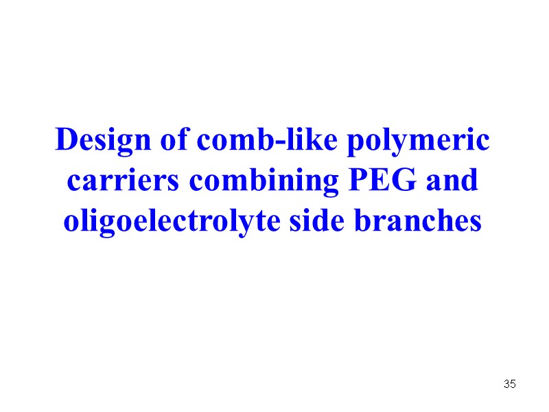 35 Design of comb-like polymeric carriers combining PEG and oligoelectrolyte side branches